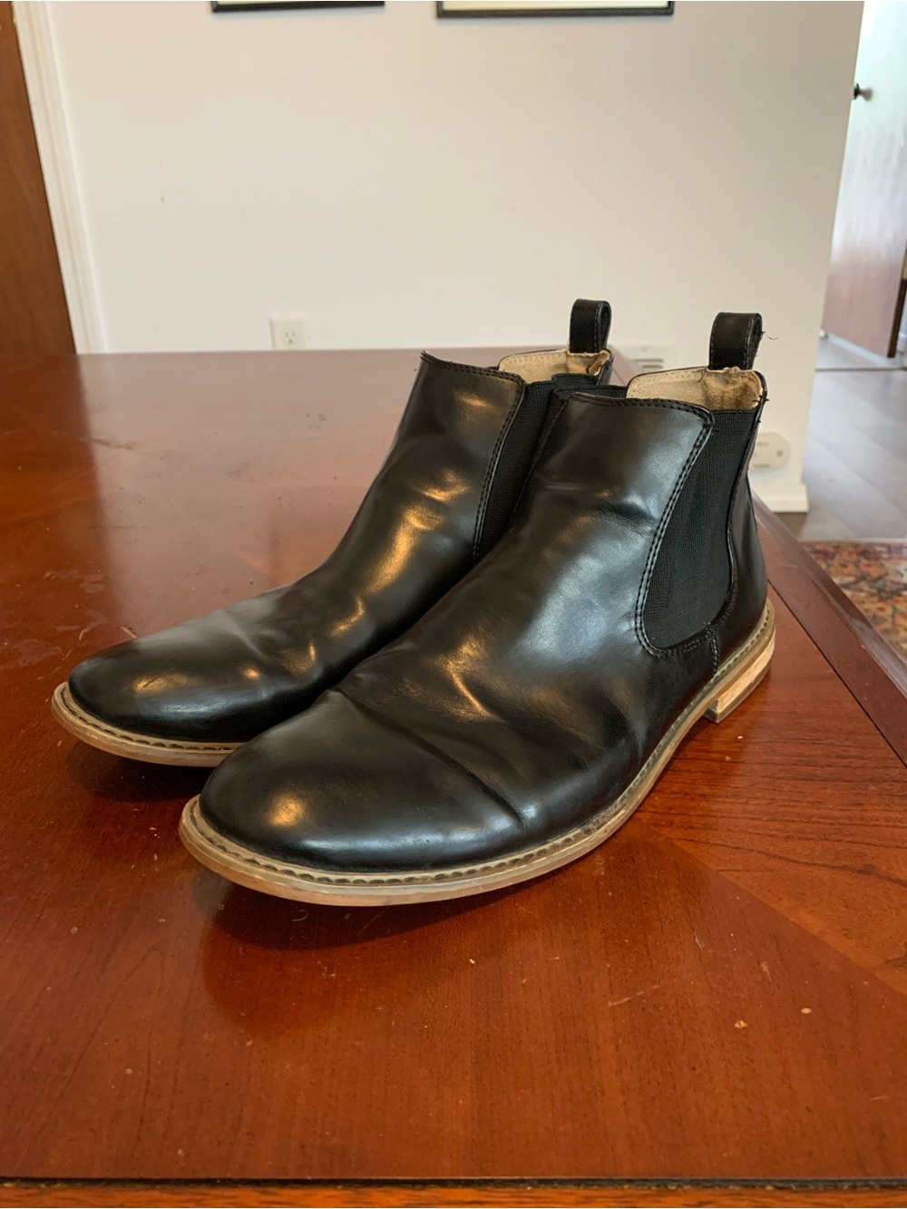 Deer Stag Tribeca Men's Black Leather Chelsea Boots - Classic Slip-wOn Style
